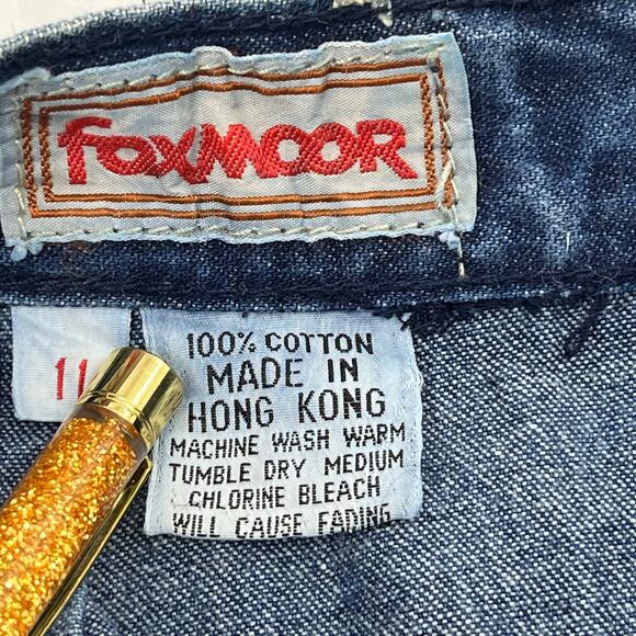 Foxmoor Button Front Flowy Cottage Cotton Midi Denim Blue Vintage Skirt 11 - Picture 3 of 5